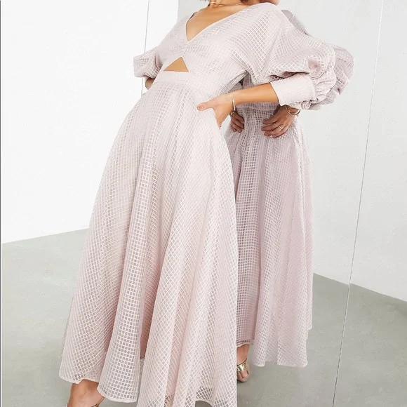 ASOS Blush Blouson Midi Dress